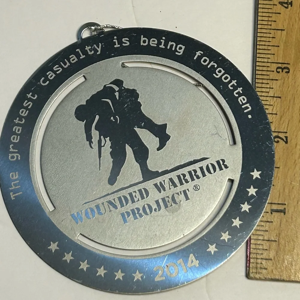 Wounded Warrior Project 2014 Christmas Tree Ornament Silver Toned